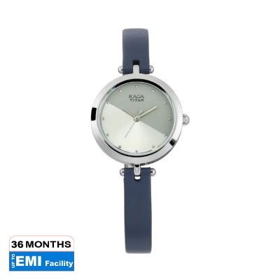 Picture of Titan 2606Sl01 Raga Viva Gray Dial Analog Leather Strap Watch For Women