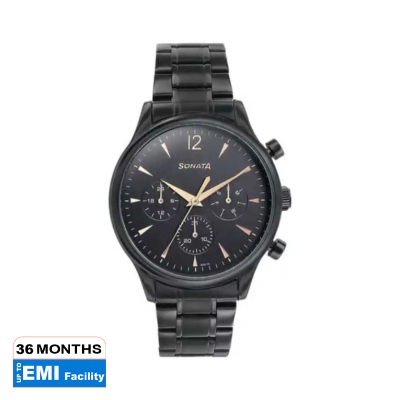 Picture of Sonata Blue Round Dial Yellow Strap Watch For Gents