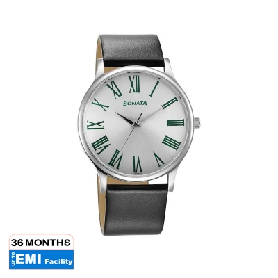 Picture of Sonata White Round Dial Gold Strap Watch For Gents