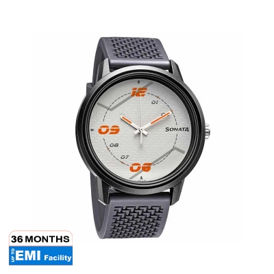 Picture of Sonata Blue Round Dial Silver Strap Watch For Gents