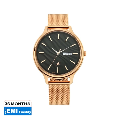 Picture of Fastrack - Ruffles Black Dial Metal Mesh Strap Watch
