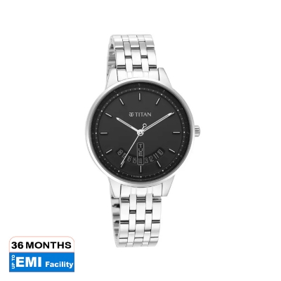 Picture of Titan 2648Sm03 Women'S Precision Simplicity Watch: Black Gradient Dial With Metal Strap