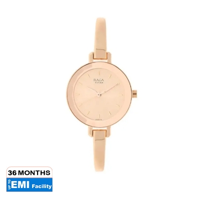 Picture of Titan 2575Wm01 Raga Viva Rose Gold Dial Women Watch With Metal Strap