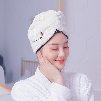 Picture of Magic Quick Hair Drying Towel Hat for Women - Hair Band - Hair Clip White