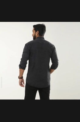 Picture of Black Fashionable Casual Denim Jeans Shirt For Men