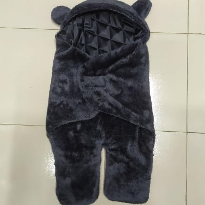 Picture of Baby Sleeping Bag Ultra-Soft Fluffy Fleece Newborn Receiving Blanket Infant Boys Girls ClothesSleeping Nursery Wrap Swaddle Silver