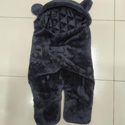Picture of Baby Sleeping Bag Ultra-Soft Fluffy Fleece – Newborn Receiving Blanket, Infant Boys & Girls Swaddle Wrap, Sleeping Nursery Sack Blue Gray