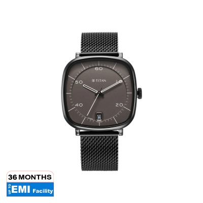 Picture of Titan Neo Curve Quartz Multifunction Anthracite Dial Black Stainless Steel Strap Watch for Men