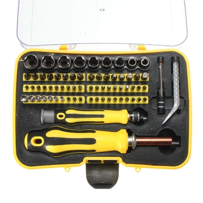 Picture of 58 in 1 Multi-functional Screwdriver Hand Tool Set Household Yellow