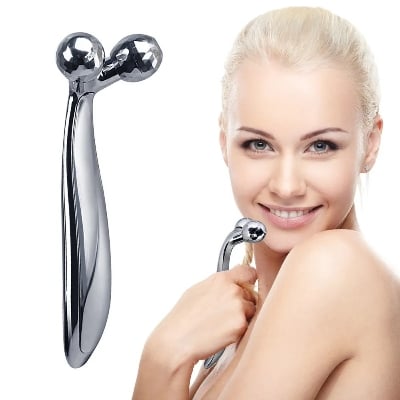 Picture of 3D Y-Shaped Face & Neck Roller Massager – 360° Rotate Skin Care & Body Slimming Tool Silver