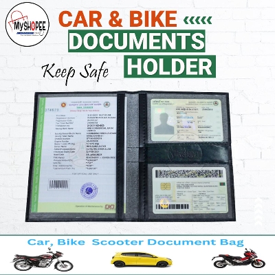 Picture of premier quality Bike & Car Document Holder Wallet Bag Pu Leatha Black