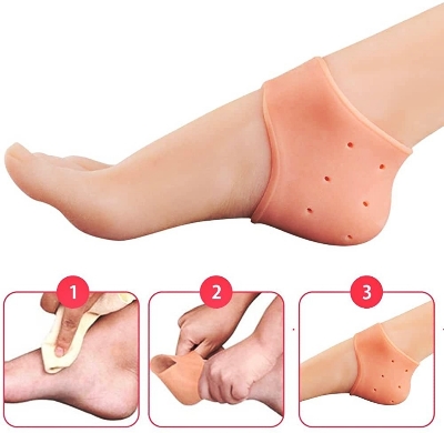 Picture of Silicone Moisturizing Gel Heel Socks – 1 Pair Anti-Crack Foot Care Socks, Heel Pads & Protector for Men & Women Multicolor
