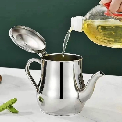 Picture of Stainless Steel Oil Pot – Large Capacity Oil Keeping Jar, Kitchen Oil Filter Bottle, Soy Sauce & Vinegar Container Multicolor