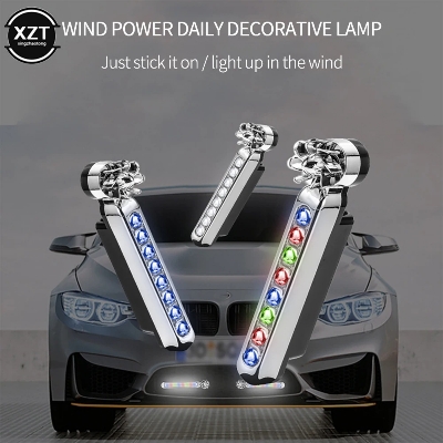 Picture of Car DRL Wind Powered Daytime Running Lights, 2pcs 8LED Daytime Running Lights Auto Daytime Running Light Car Bulb (Blue Light) Multicolor