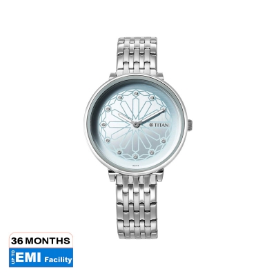 Picture of Titan 2673SM03 Blue Marhaba Sky Blue Dial Analog Stainless Steel Strap watch for Women