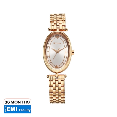 Picture of Titan Karishma Quartz Analog Silver Dial Rose Gold Stainless Steel Strap Watch For Women