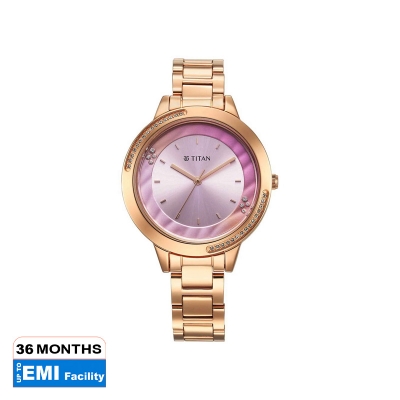 Picture of Titan Razzle Dazzle Quartz Analog Pink Dial Stainless Steel Strap Watch For Women