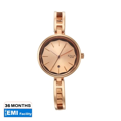 Picture of Titan 2683Wm01 Raga Viva White Dial Analog With Date Metal Strap Watch For Women