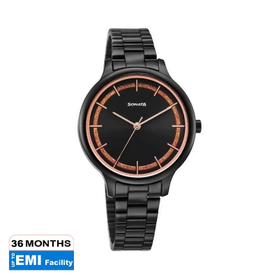 Picture of Sonata White Round Dial Silver Strap Watch For Gents
