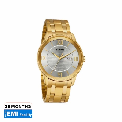 Picture of Sonata White Round Dial Rose Gold Strap Watch For Ladies
