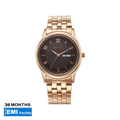 Picture of Titan Karishma Brown Dial Analog with Day and Date Stainless Steel