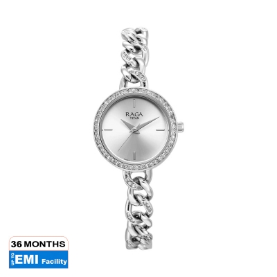 Picture of Titan Raga Showstopper Quartz Analog Silver Dial Metal Strap Watch for Women