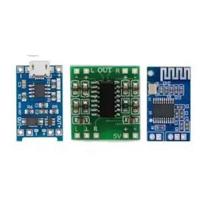 Picture of Combo of PAM8403 with Bluetooth Stereo Audio Receiver and battery Charger (Multicolor)