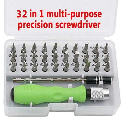 Picture of 32 in 1 Mini Screwdriver Bits Set with Magnetic Flexible Extension Rod For Home Appliance Repairing Preparations (Multicolor)