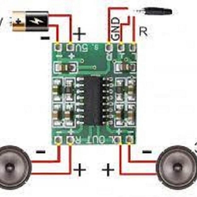 Picture of combo offer 5v Bluetooth Stereo audio receiver and Mini Digital Power Amplifier Drive Board 3W +3W circuit Board
