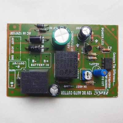 Picture of Auto Cut Circuit Dc 12V Double Relay For Dc 12V Battery Charger & Protection Circuite - Solar Panel - Power Bank Circuit - solar charge controller (Silver)