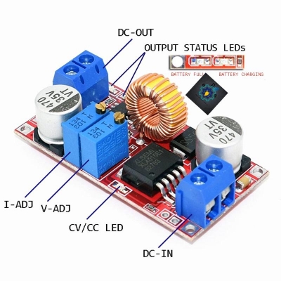 Picture of XL4015 5A DC to DC CC CV Lithium Battery Step down Charging Board Led Power Converter Lithium Charger Step Down Module XL4015E1 (Silver)