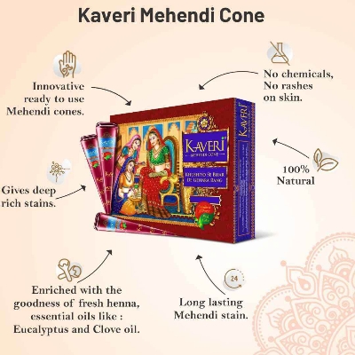 Picture of Kaveri Mehendi Cone Indian (25gm)-1pcs