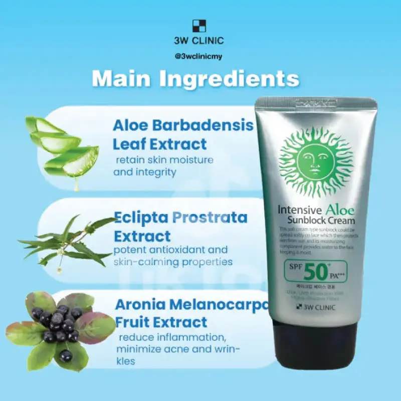 Picture of 3W Clinic Intensive Green Tea Sunblock Cream SPF 50+PA+++