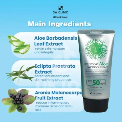 Picture of 3W Clinic Intensive Green Tea Sunblock Cream SPF 50+PA+++