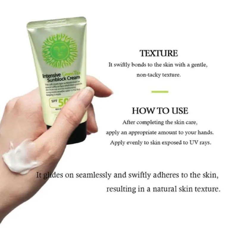 Picture of 3W Clinic Intensive Green Tea Sunblock Cream SPF 50+PA+++