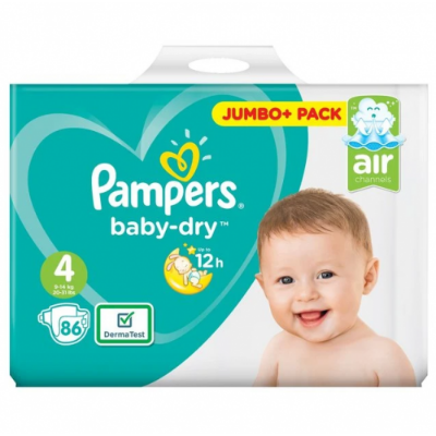 Picture of Pampers Baby Dry Size 4 belt 9-14 kg 86 pcs (UK)