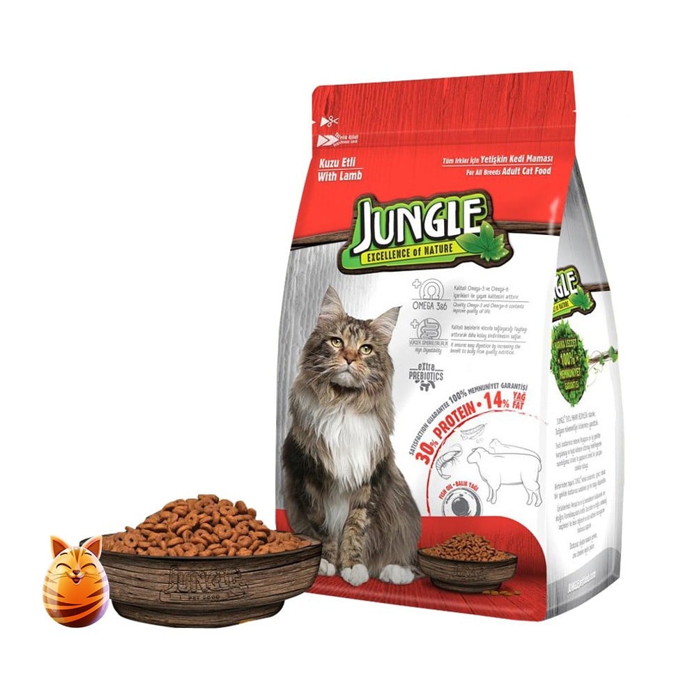 Picture of Jungle Adult Cat Food Lamb Flavor 1.5kg Pack, Turkey