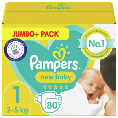 Picture of Pampers Diapers Newborn Size 1 Belt 2-5kg- 80 Pcs Pack, Made in UK