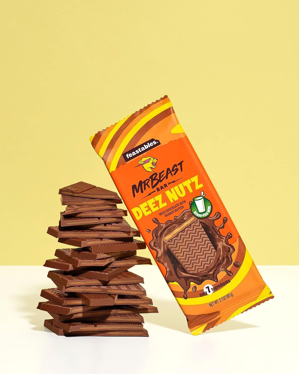 Picture of Mr Beast Deez Nutz Milk Chocolate Bar With Peanut Butter 60g