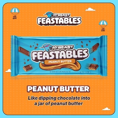 Picture of Feastables Mr Beast Peanut Butter Chocolate Bar 60g, Made in USA