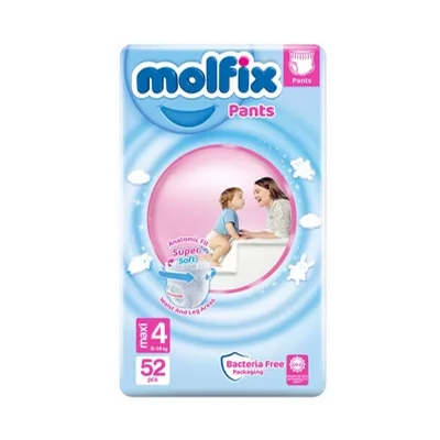 Picture of Molfix Baby Diaper Pants 4 Maxi 9-14 kg 58 Pcs Pack, Made in Turkey