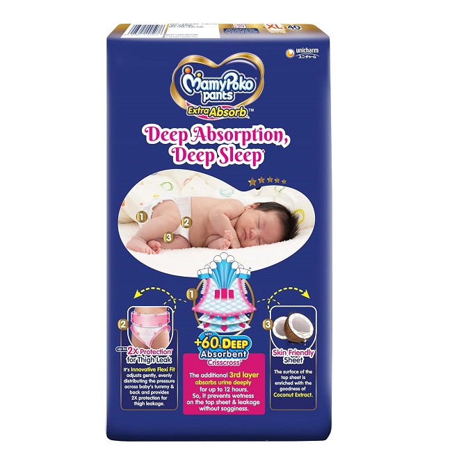 Picture of Mamypoko XL Pants 12-17kg Baby Diaper 40 Pcs Pack