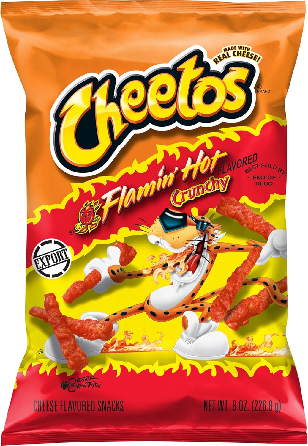 Picture of Cheetos Crunchy Flaming Hot Chips 227gm, Made in USA