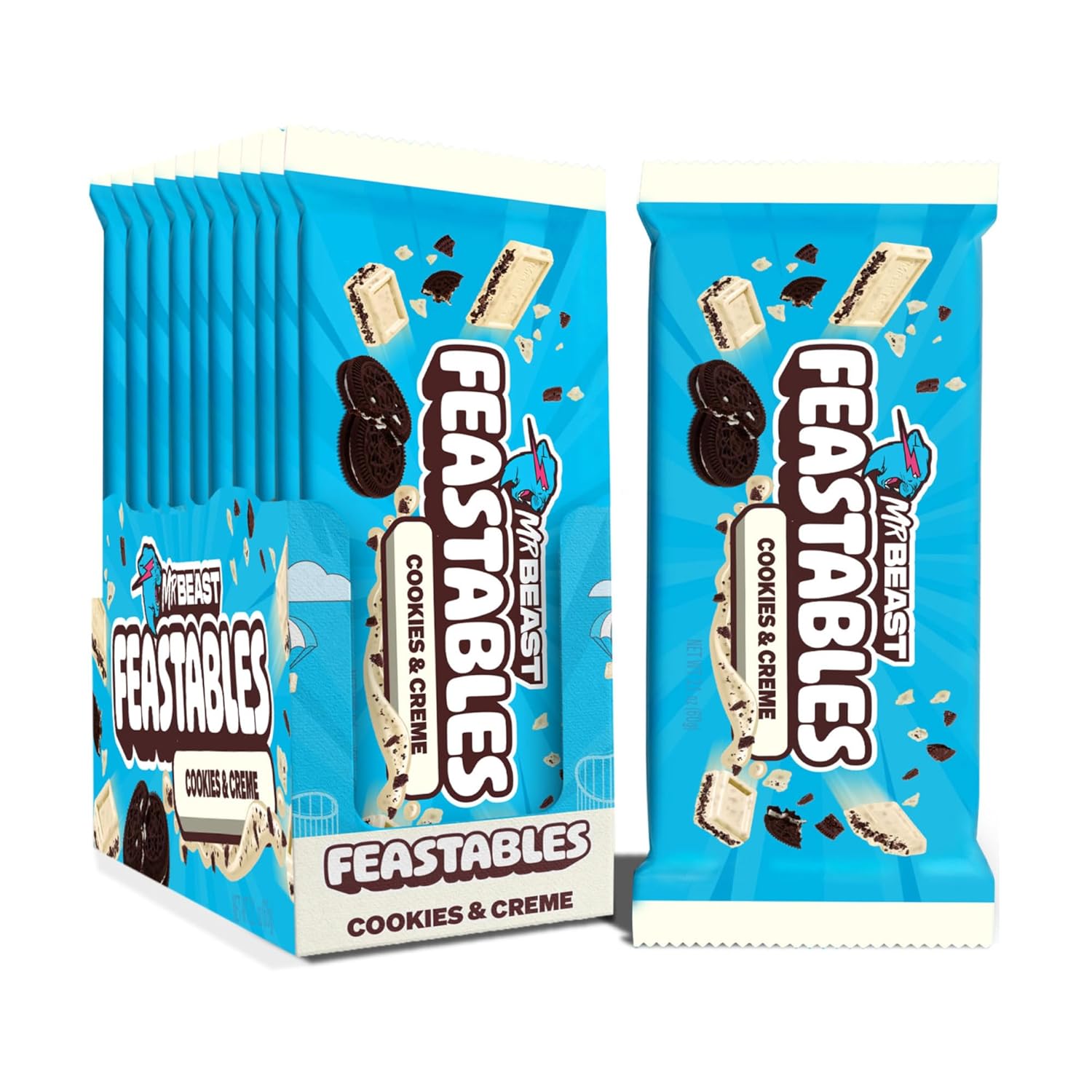 Picture of Mr Beast Feastables Chocolate Cookies & Creme 60g Pack,  Made in USA