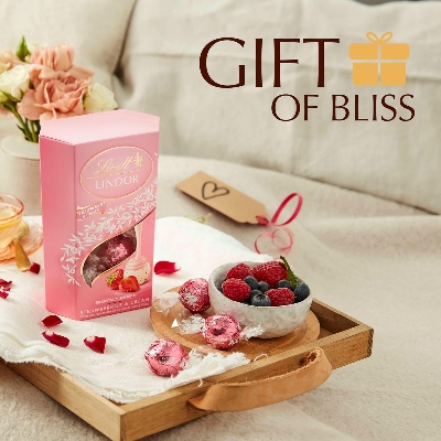 Picture of Lindt Lindor Strawberries and Cream Chocolate Truffles – 200g Box Wholesale Express BD