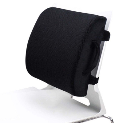 Picture of Soft Memory Foam Lumbar Support Pillow for Office Chair, Car Seat & Home - Ergonomic Back Cushion for Back Pain Relief(Black)
