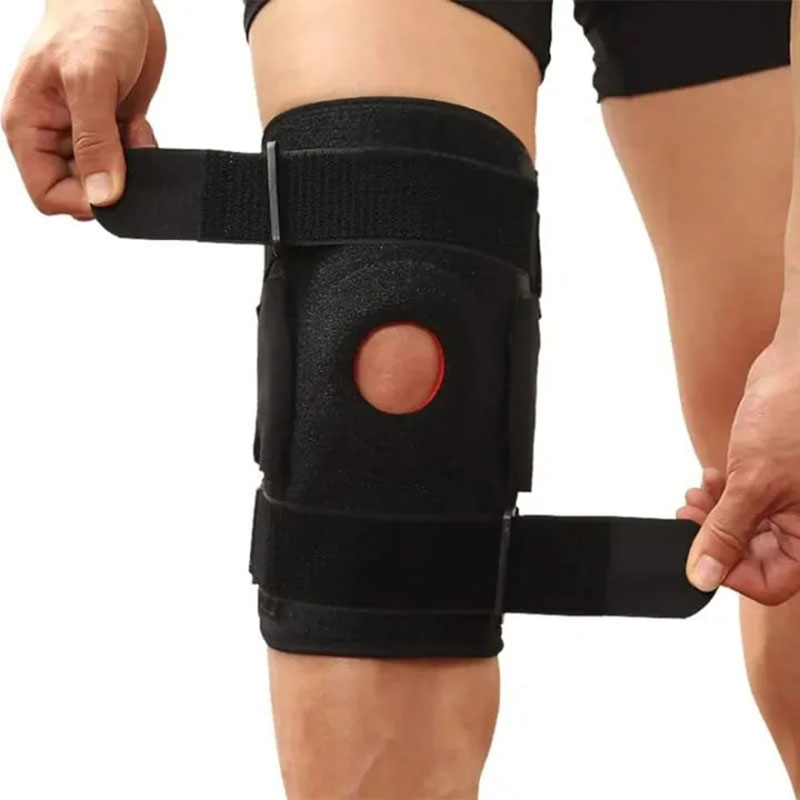 Picture of Knee Cap Support Belt Brace for Men & Women Pain Relief Open Patella Knee Support for Gym, Running & Injury Recovery – Adjustable Knee Support Belt(Black)