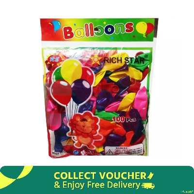 Picture of Multi colour balloon 100pc/metal balloon 100pc/medium size balloon-100pc/party balloon 100pc multi colour - Multicolor