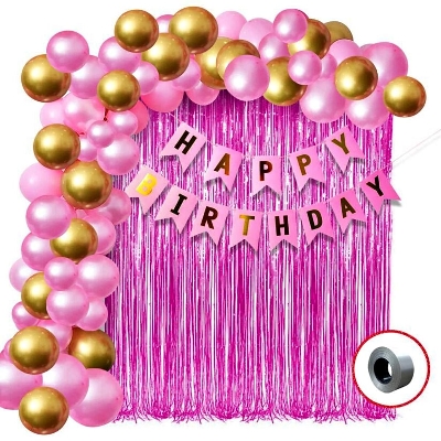 Picture of Happy Birthday Decorations - Full pink - Pink