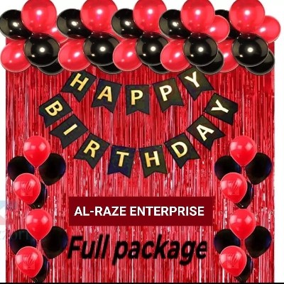 Picture of Happy Birthday Combo Full Set black and red in low budget - Red